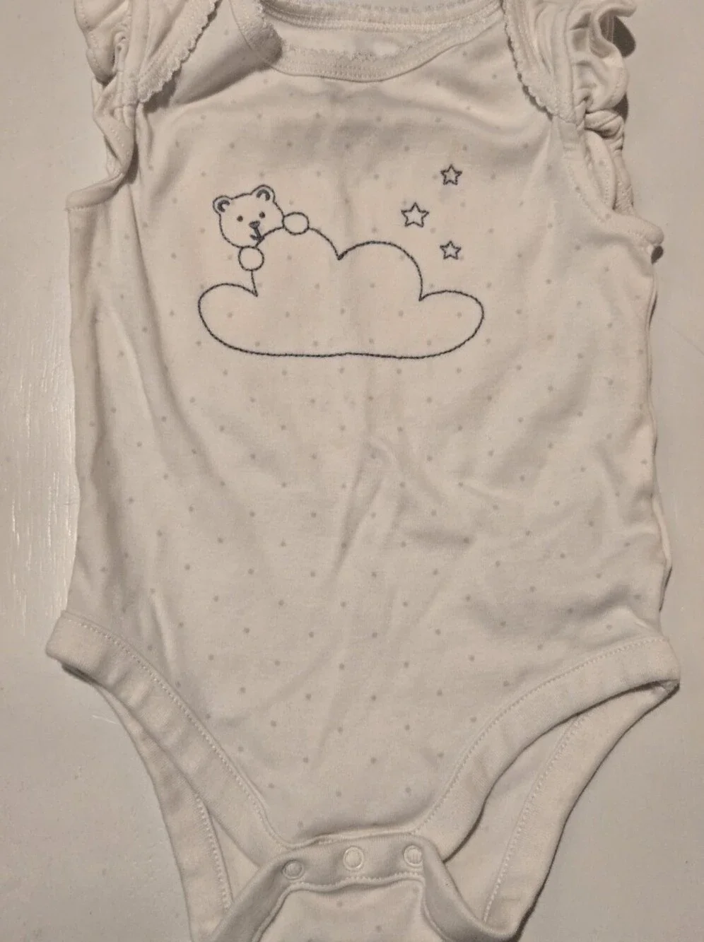 GAP White Cloud & Bear Cotton Onesie with Matching Bloomers